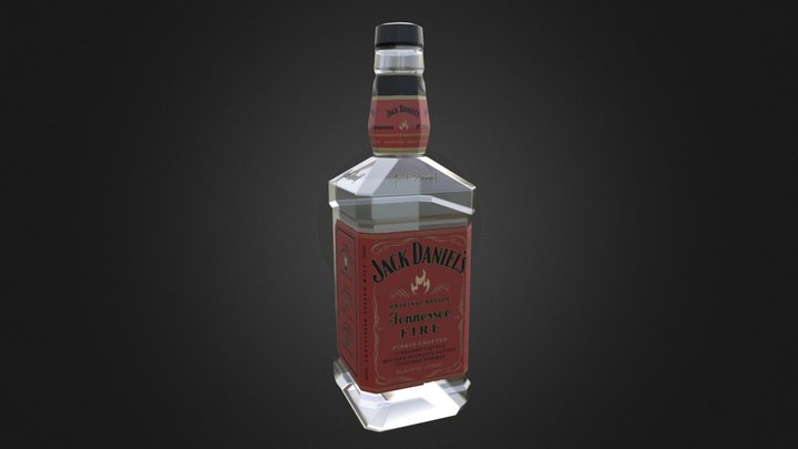 Bottle Jack Daniels Fire 3D Model