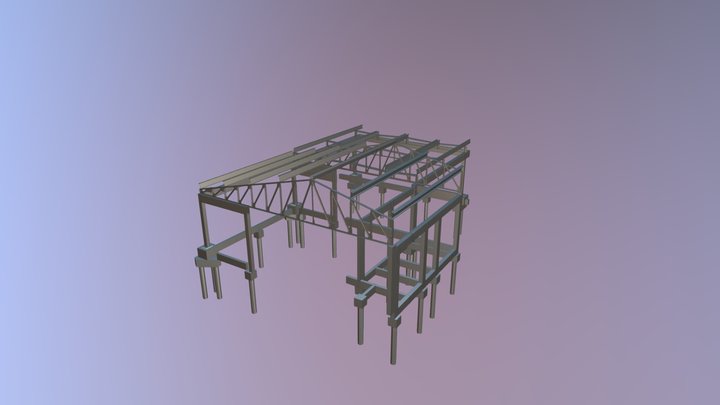 Projeto Estrutural - Cobertura Metálica 3D Model