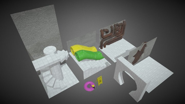 Modular Pool Rooms Assets 3D Model