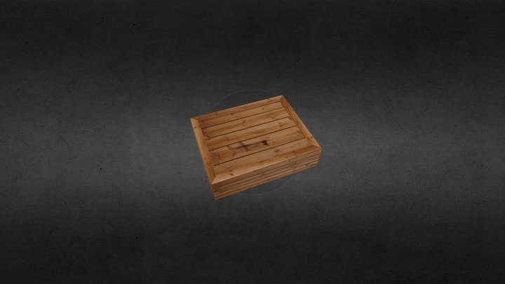 lowpoly wooden crate 3D Model