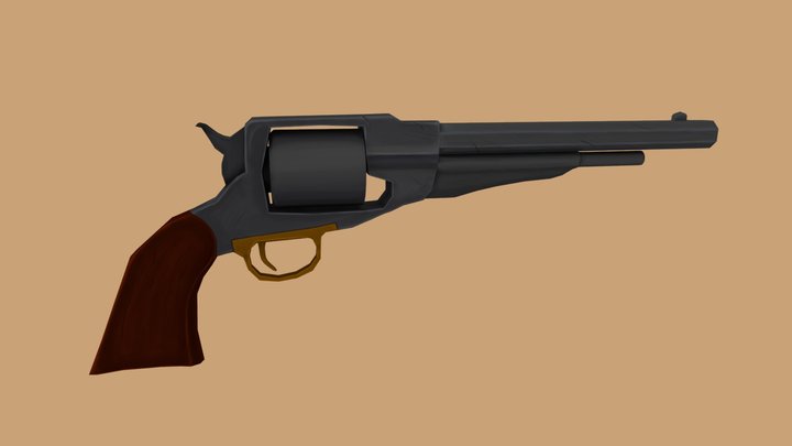 Hand Painted Revolver 3D Model