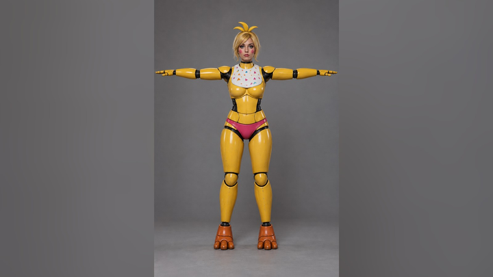 Toy Chica (Fnaf) Realistic T-Pose 3D Model