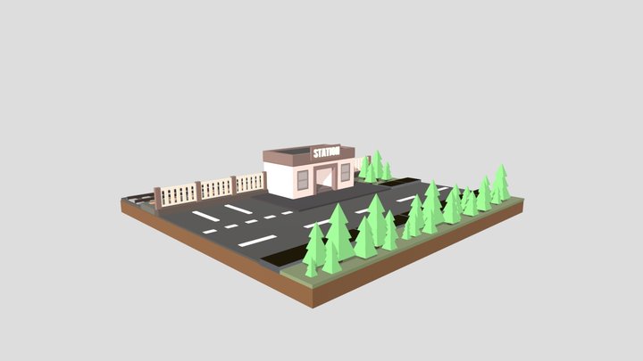Train Station 3D Model