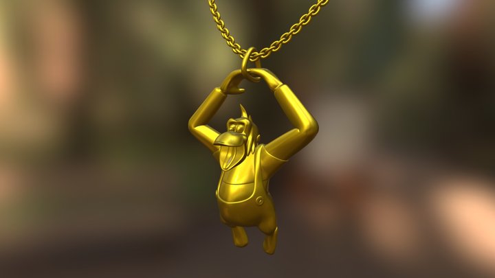 Lanky Kong - Necklace Pendant 3D Model