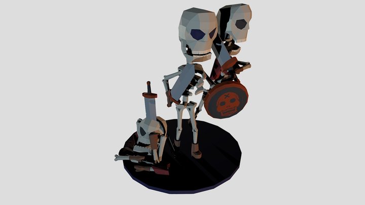 3 Warrior Skeletons 3D Model