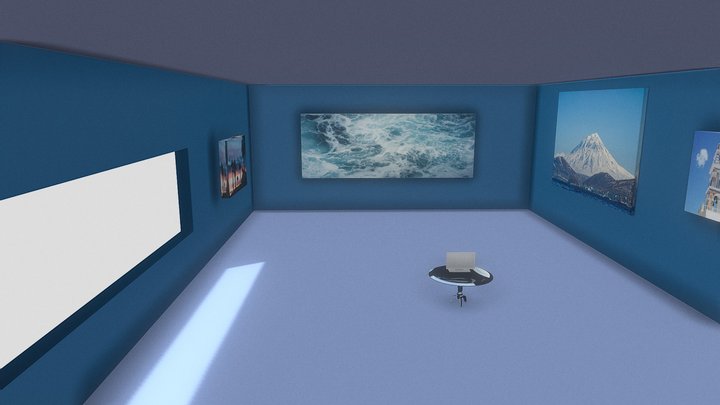 做得不太行的c4d展厅 3D Model