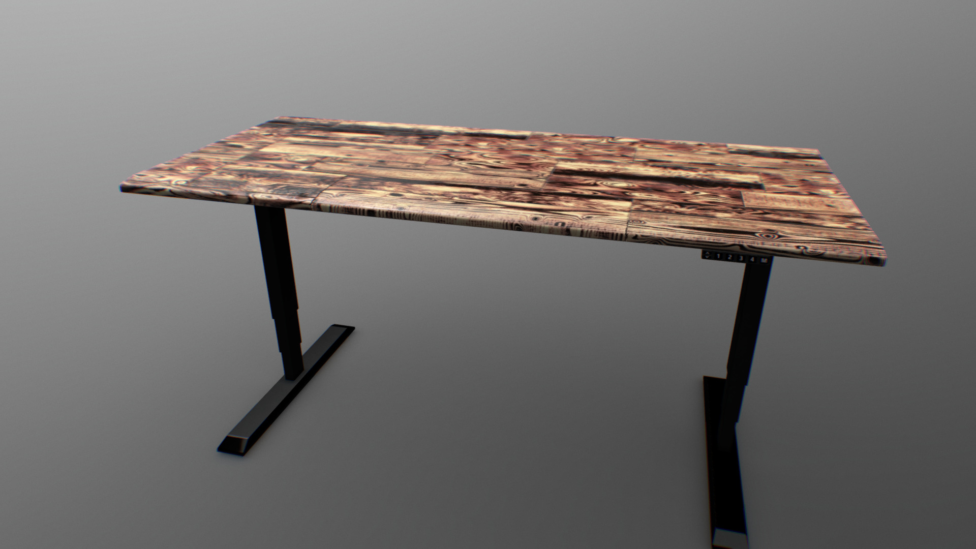 3D model Standing Desk - This is a 3D model of the Standing Desk. The 3D model is about a table with a sign on it.