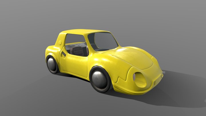 yellow sports car 3D Model