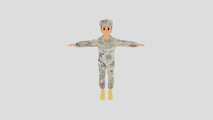Female Army Uniform 3D Model