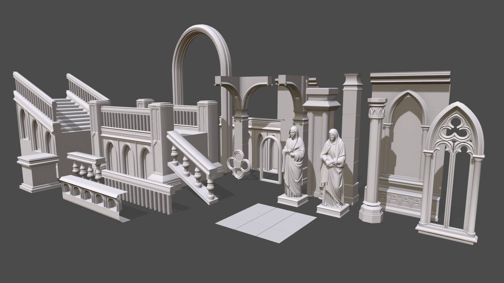 Gothic Interior Kit (Mid-Poly)