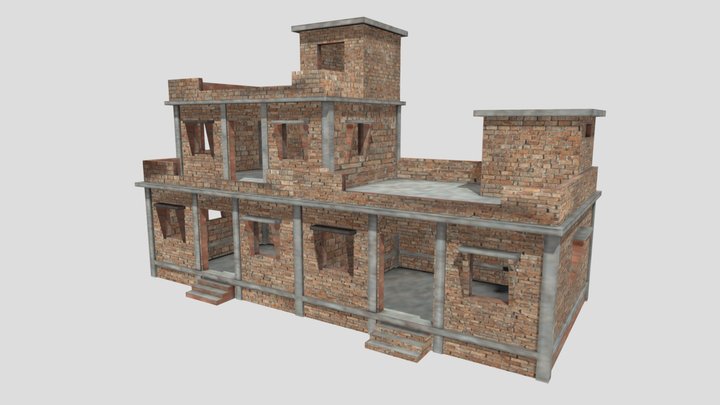 Unfinished Brick House – 3D Model (Blender) 3D Model