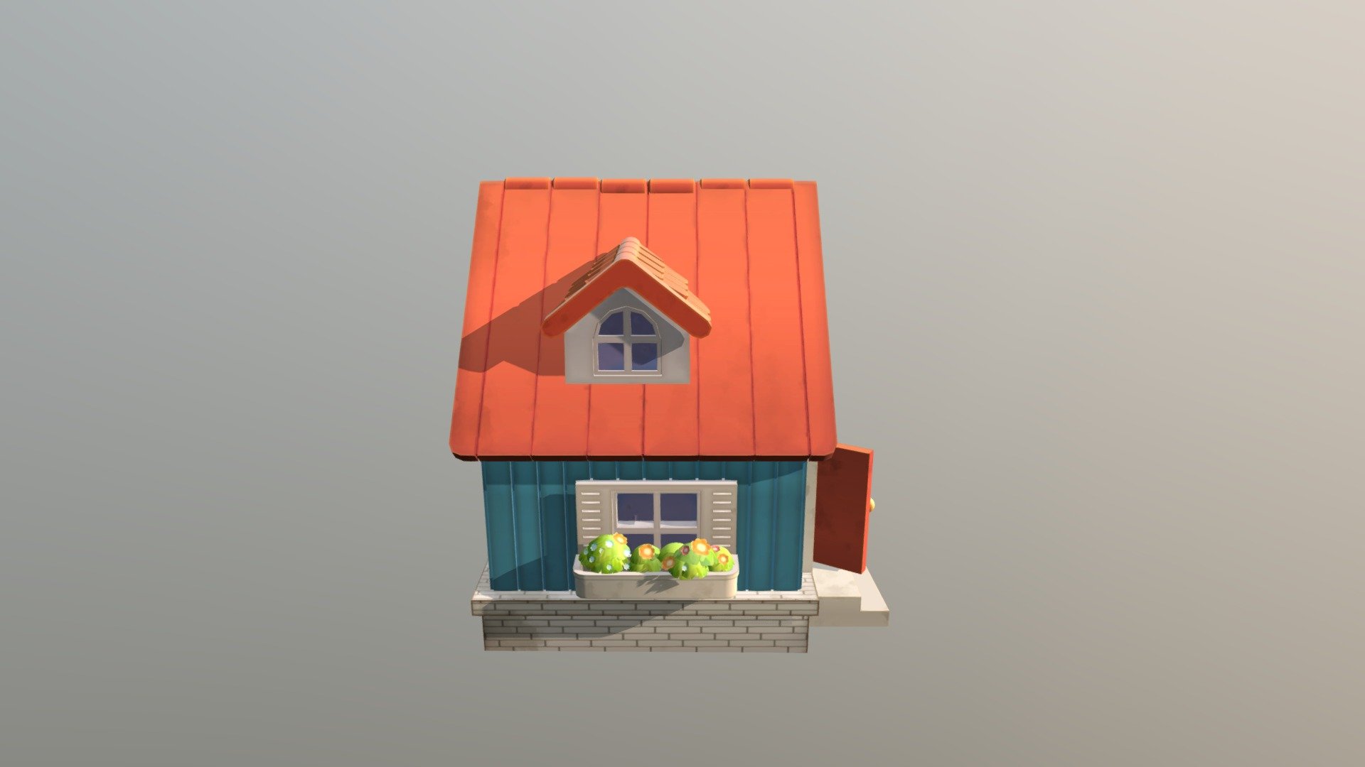 blue house - 3D model by hehehehellem [cd9a002] - Sketchfab