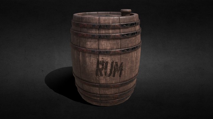Oak Barrel 3D Model