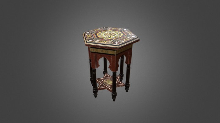 Inlaid Syrian Table 3D Model