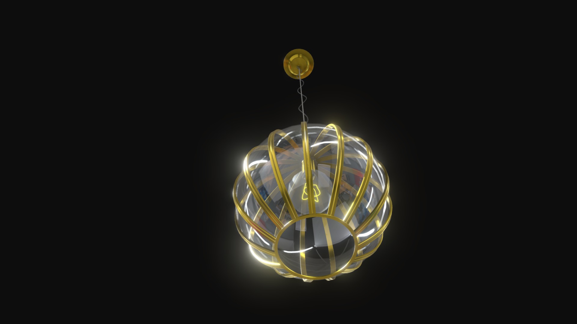 3D model HGPDU36083 - This is a 3D model of the HGPDU36083. The 3D model is about a gold and black ball.