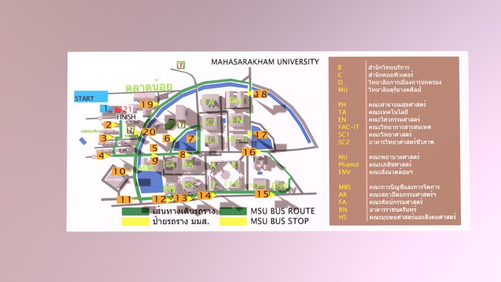 MAHASARAKHAM UNIVERSITY BUS ROUTE 3D Model