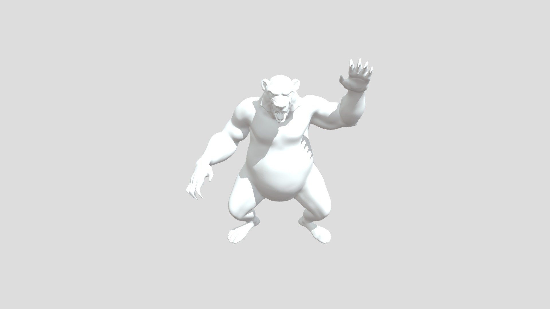 Attacking Grizzly Bear Turned Into Stone