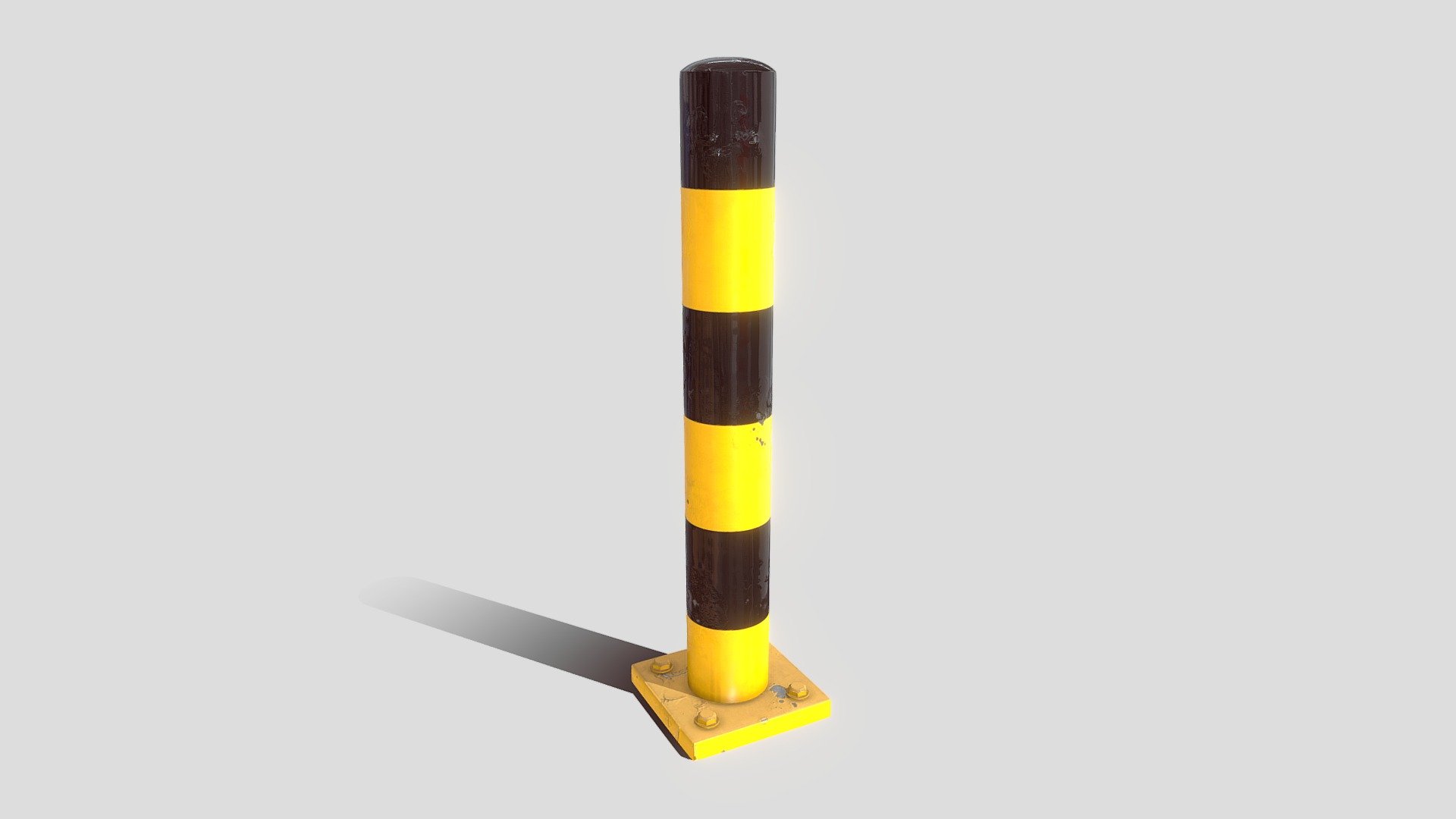 Industrial Yellow Safety Barrier/Pole Download Free 3D model by Just8