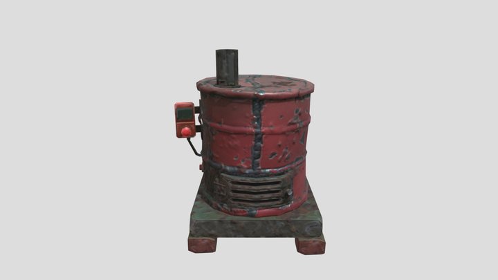 Stylized Metal Furnace (Low Poly) 3D Model