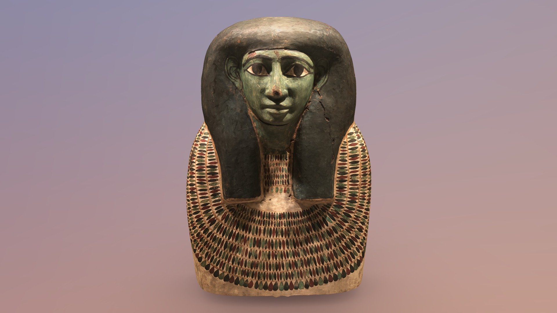 Upper part of Egyptian Anthropoid coffin
