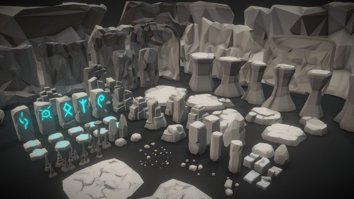POLYGON - Dungeon Rocks 3D Model