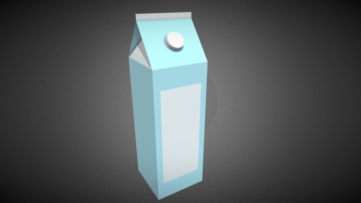 Low Poly Milk Carton 3D Model