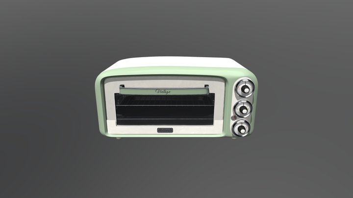 Vintage Oven High Poly 3D Model