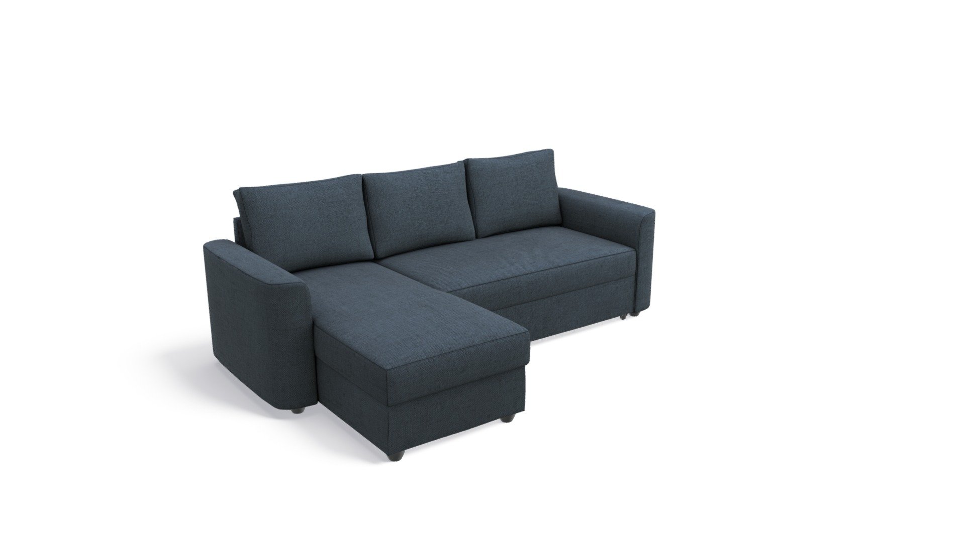 Aidian Corner Storage Sofa Bed, Regal Blue Download Free 3D model by