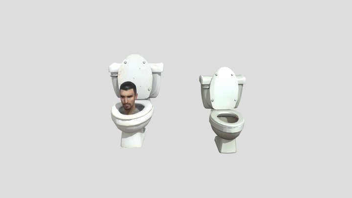 Skibidi Toilet model + Full male 07 toilet 3D Model