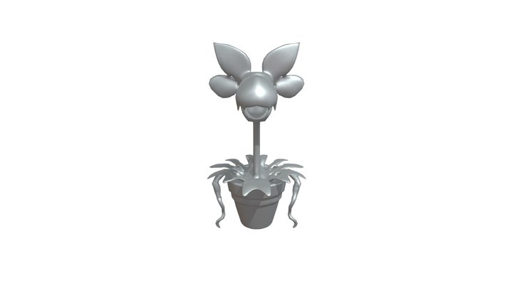 Carnivorous plant with sharp teeth in pot 3D Model