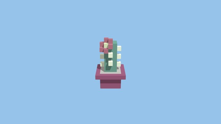 Flowering Cactus 3D Model