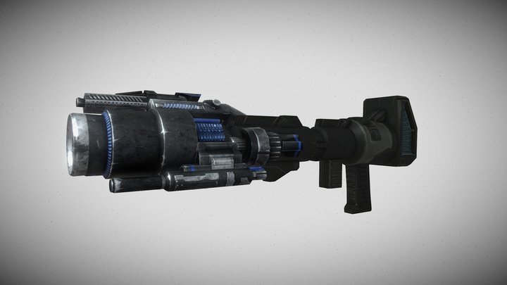 Laser gun blue 3D Model