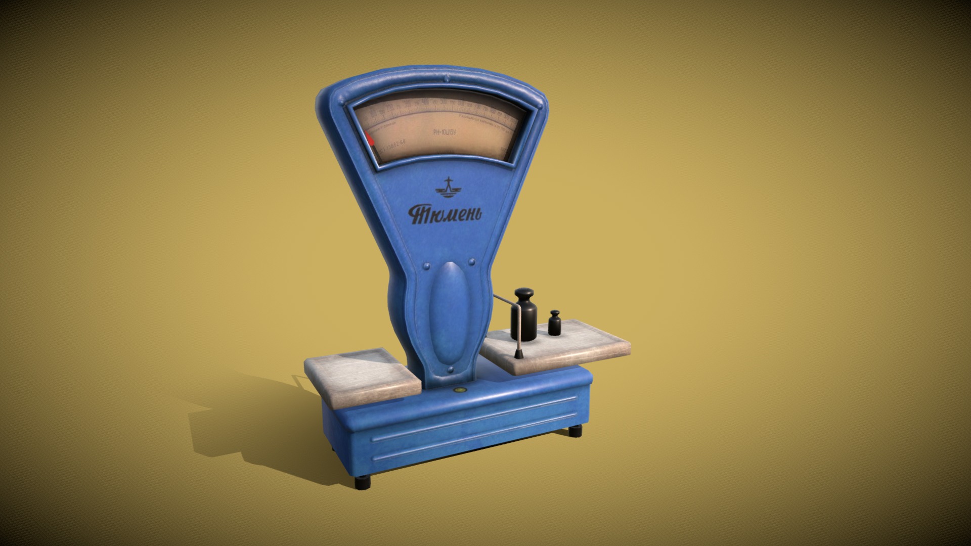 3D model Mechanical Scales - This is a 3D model of the Mechanical Scales. The 3D model is about a blue and white machine.