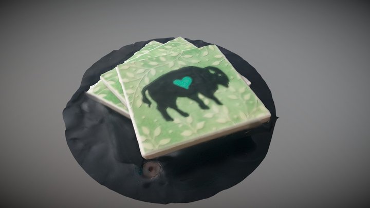 Buffalo coasters 3D Model