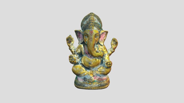 Old Lord Ganesh Statue 3D Model