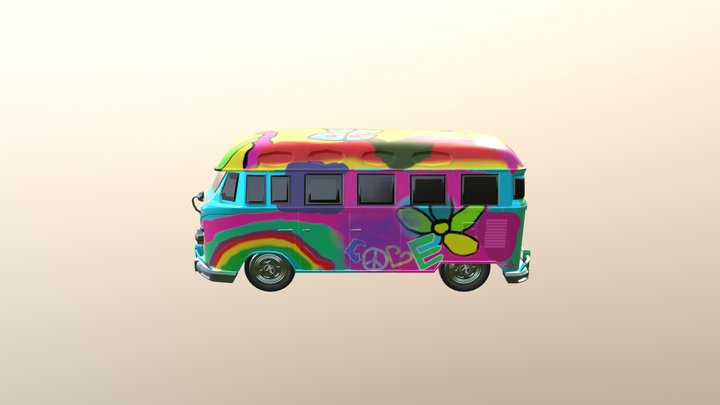 1960's Hippie Camper Van 3D Model