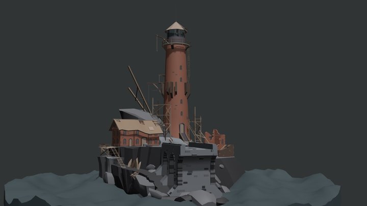 Abandoned lighthouse_Draft 3D Model