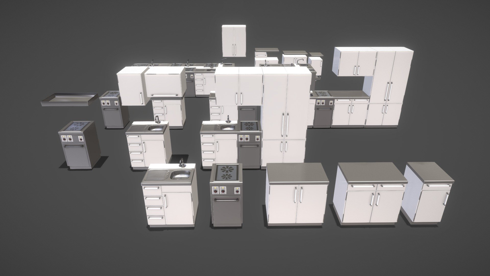 Medium Kitchenmodule University Canteen (Wip-16) - 3D model by VIS-All ...