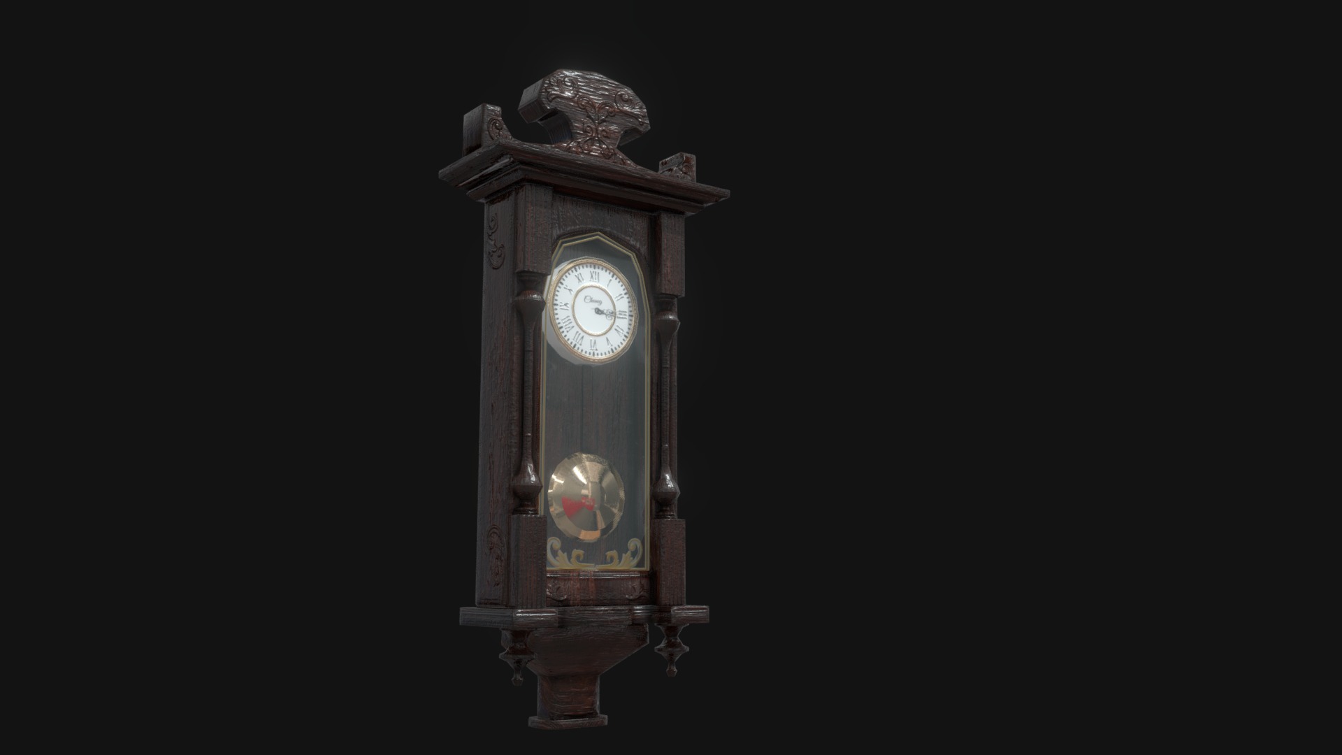3D model Europe Style Wooden Clock