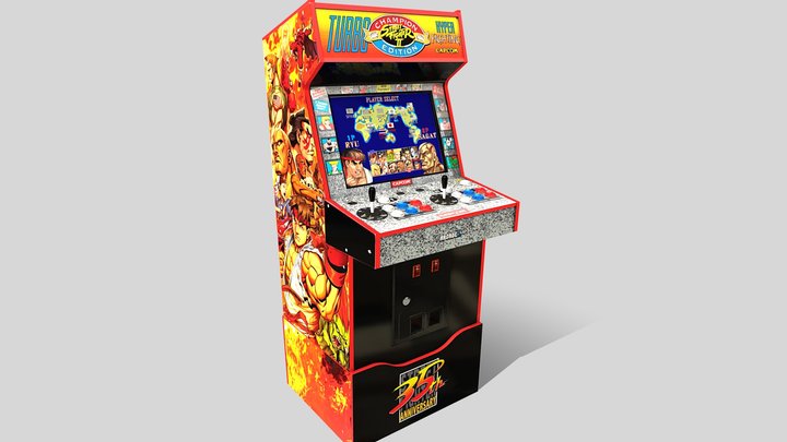 Street Fighter 2 Arcade (low-Poly game-asset) 3D Model