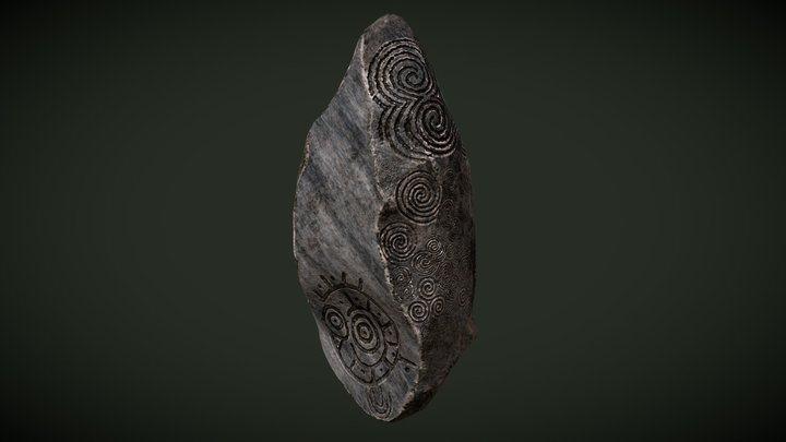 Carved Megalithic Marker Stone 3D Model