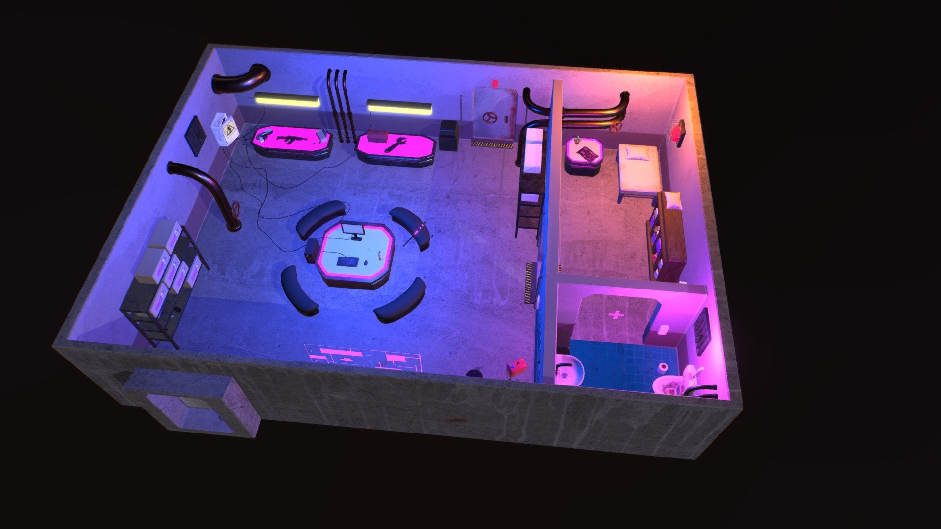 Cyberpunkstyle Underground Bunker 3D model by tigerpaw90 [cdba725