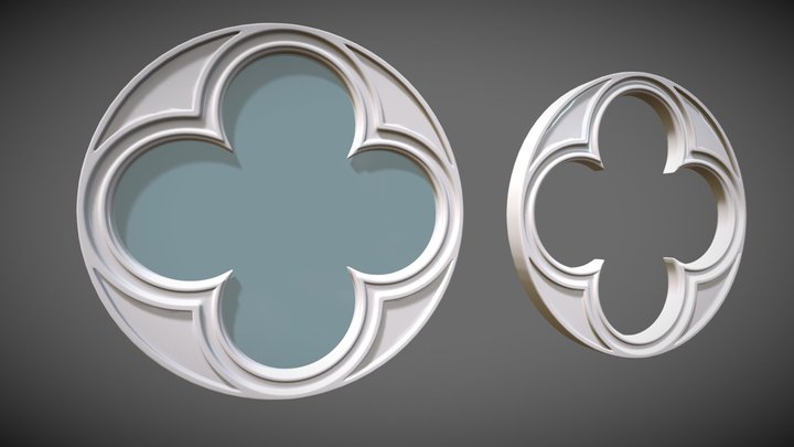 Circular Gothic Window Type3 3D Model