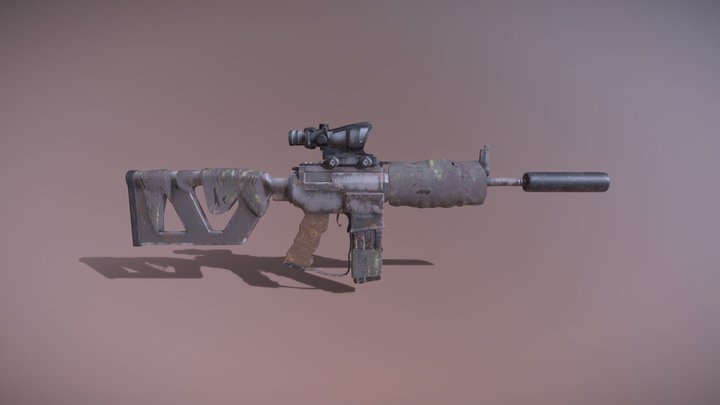 Post-Apocalyptic gun 3D Model