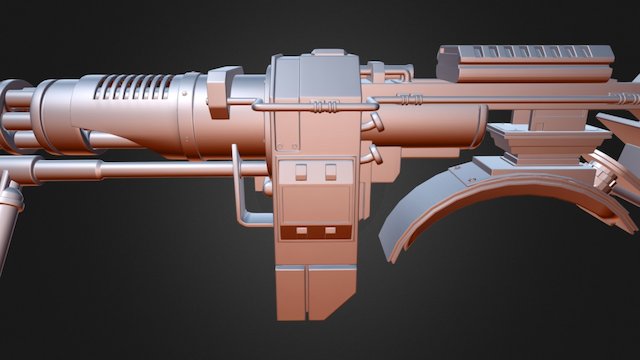 Shoulder Mounted Minigun 3D Model