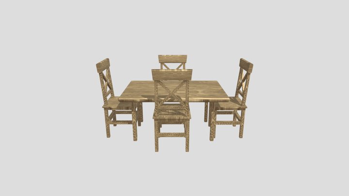 Table And Chairs 3D Model