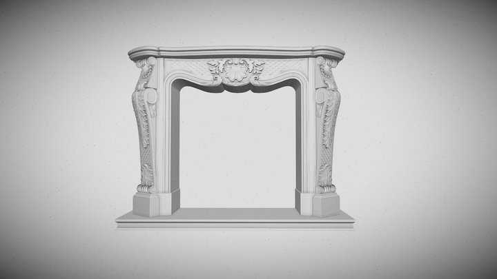 Rococo fireplace reconstructed 3D Model