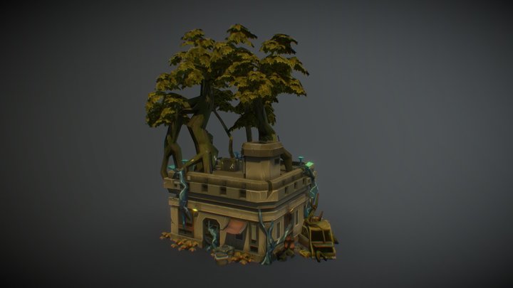 Low Poly Building Environment 3D Model