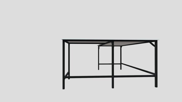 L shaped Gaming Desk Model! 3D Model