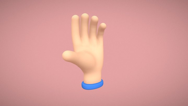 Cartoon Hand Rigged 3D Model